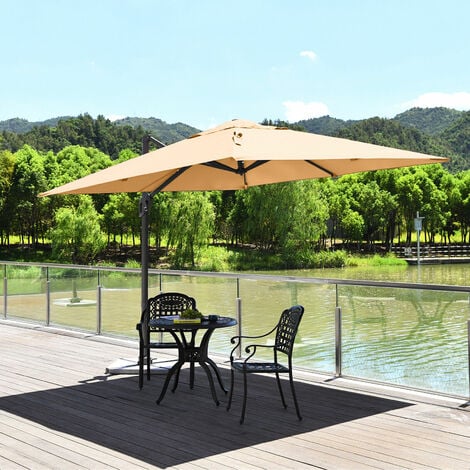 Outdoor Oxford Steel Offset Market Umbrella 3mt