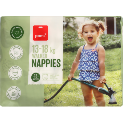 Baby Pams Nappies 13-18kg Walker 13pk
