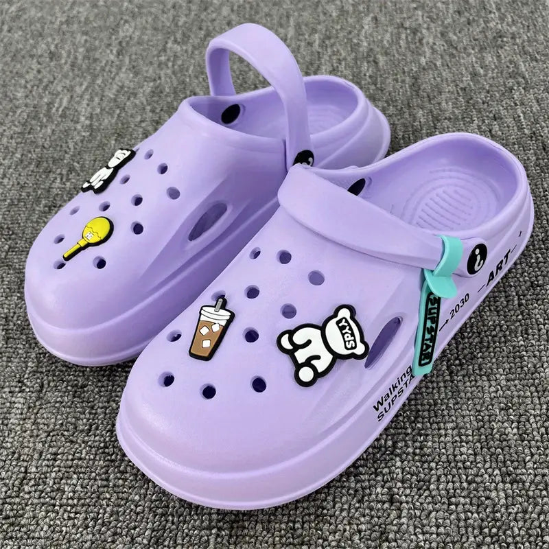 Shoes Women's Bear Platform Clogs Purple