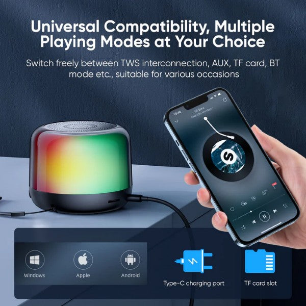 Tech JR-ML03 RGB Transparent Bluetooth Wireless Speaker with Light