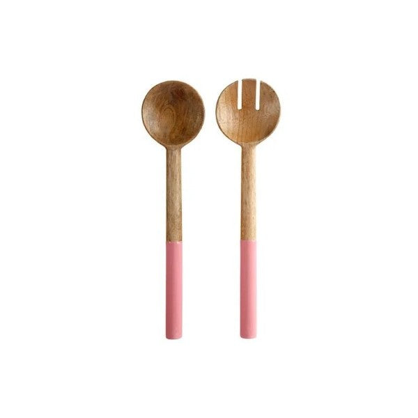 Kitchen Maxwell & Williams Mezze Salad Servers Mango Wood Coral 31cm