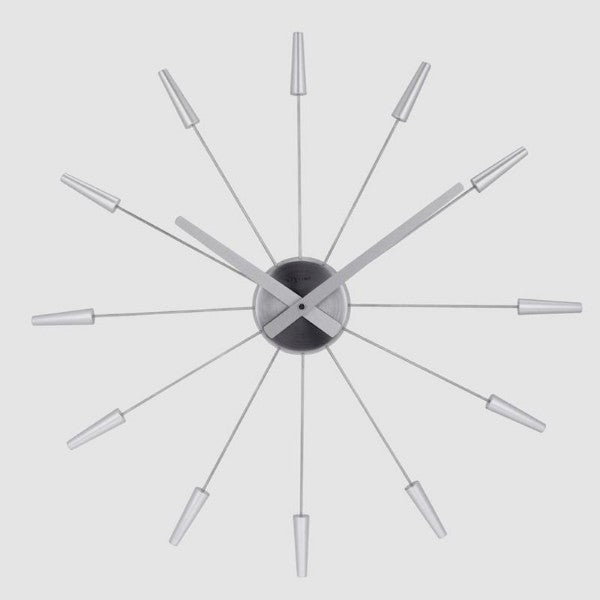 Home Nextime Wall Clock Plug Inn Stainless Steel Spokes 58cm