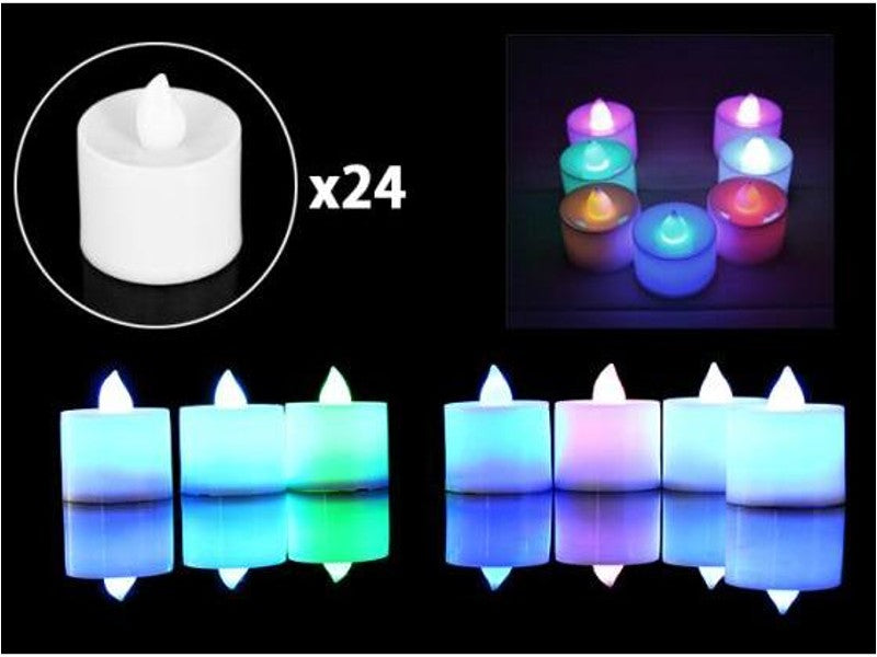 Lighting Colorful LED Tea Light Candles for Wedding & Party 24PCS