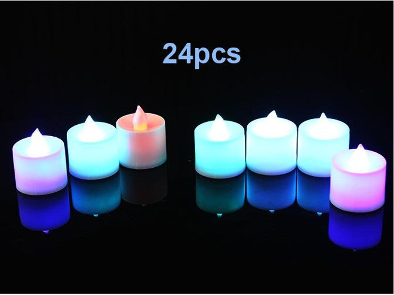 Lighting Colorful LED Tea Light Candles for Wedding & Party 24PCS