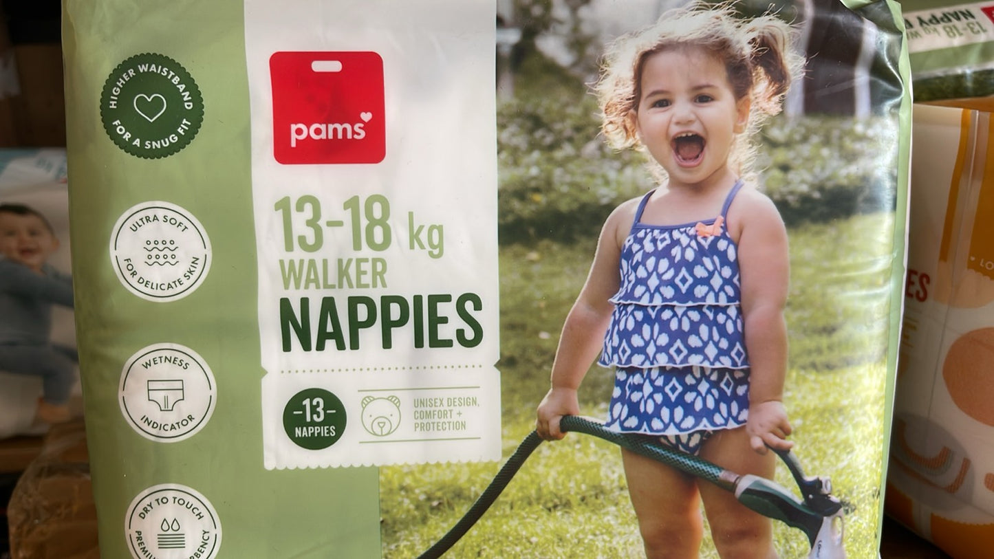 Baby Pams Nappies 13-18kg Walker 13pk
