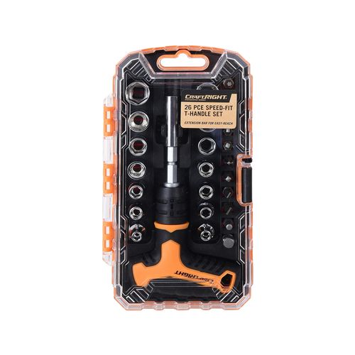 Hand Tools Craftright 26 Piece Speed Fit T-Handle Set