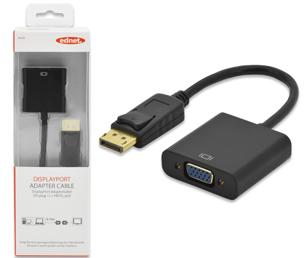 Tech Ednet DisplayPort (M) to VGA (F) Adapter Cable