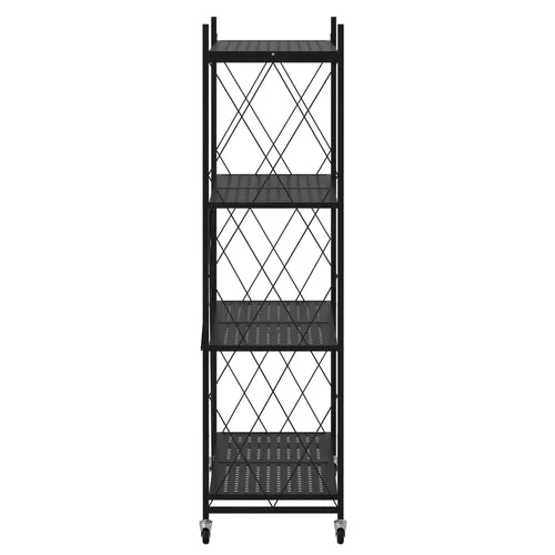 Home 4-Tier Folding Shelf Black
