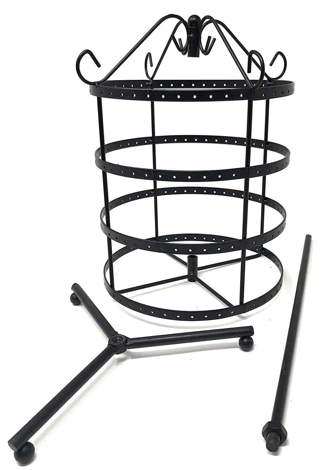 Ladies Rotatable Jewellery Earring Display Stand Bronze - 144 Holes