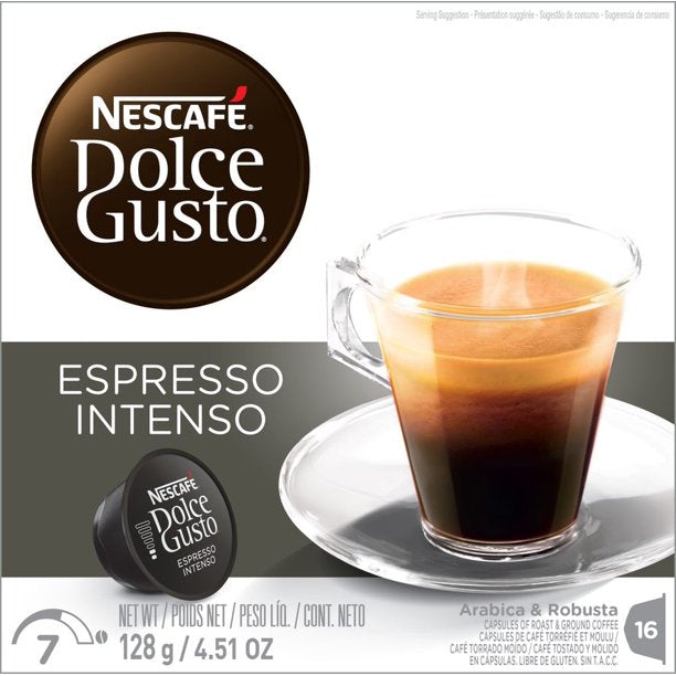 Coffee capsules NESCAFÉ® Dolce Gusto® Espresso Intenso, 16 pcs