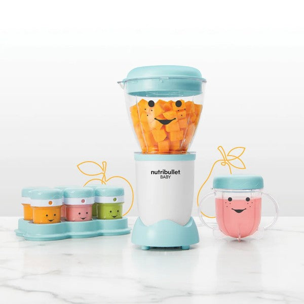 Baby Bullet White/Blue - (Great for blending baby food, veges, soft fruits) (6142277877912)
