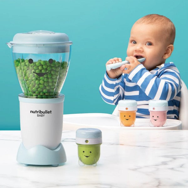 Baby Bullet White/Blue - (Great for blending baby food, veges, soft fruits) (6142277877912)