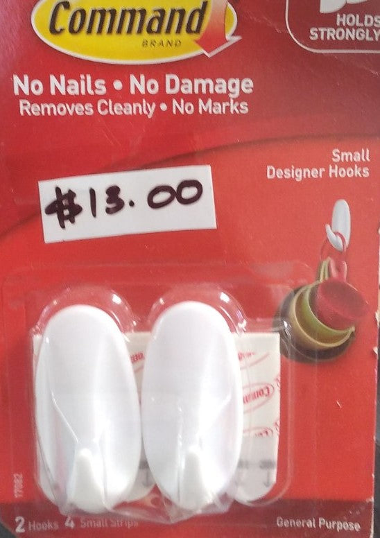 Fastenings - Command Small Designer Hooks Twin Pack