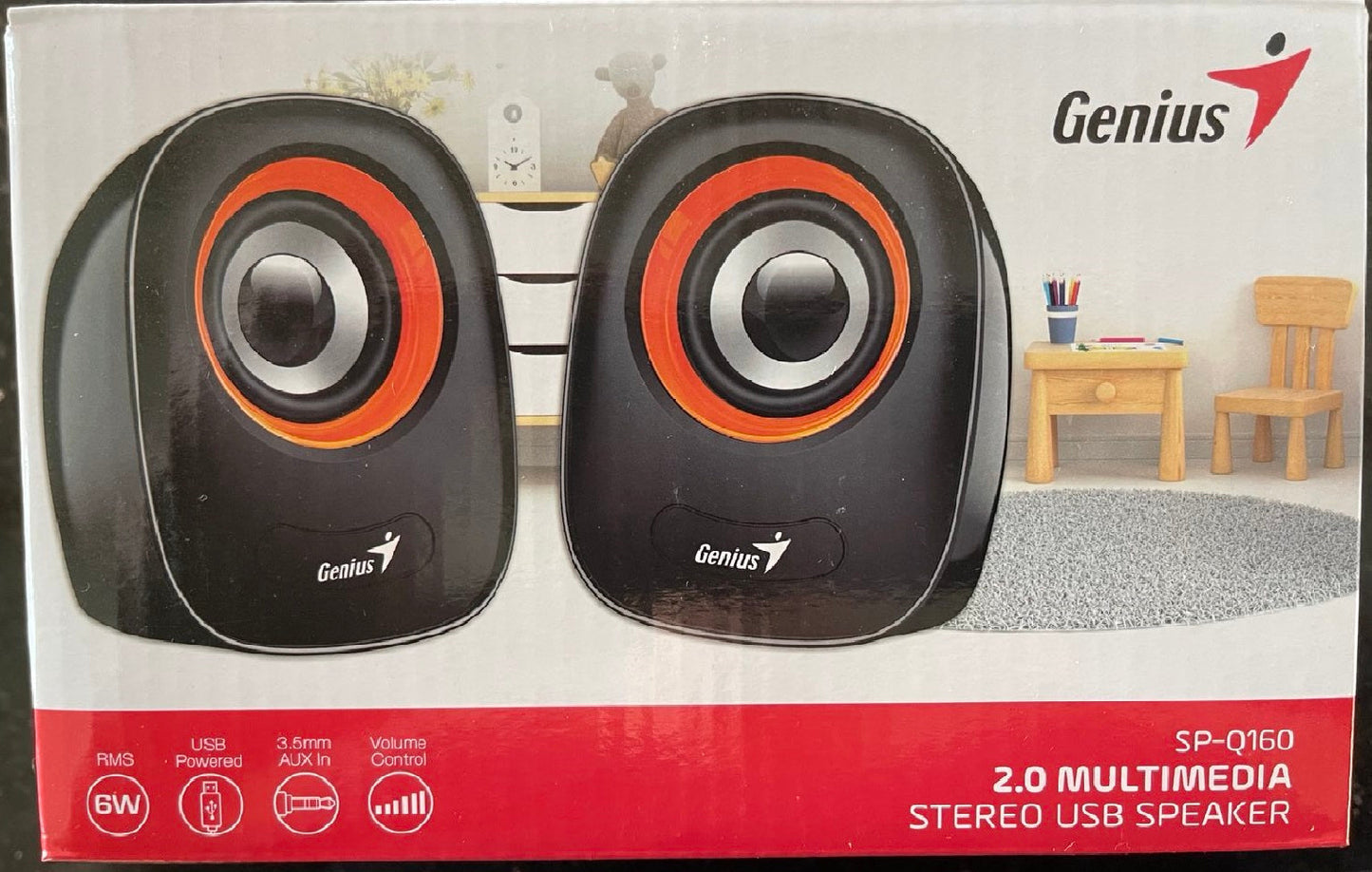 Tech Genius SP-Q160 Black USB Powered Mini Speakers - Gray