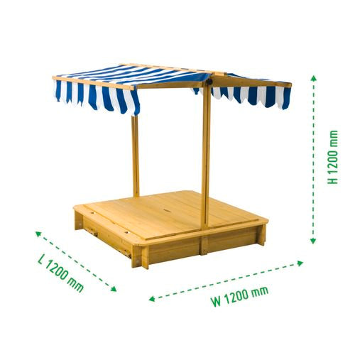 Kids Sandpit - with Seats & Canopy (Includes Ground Weedmat)