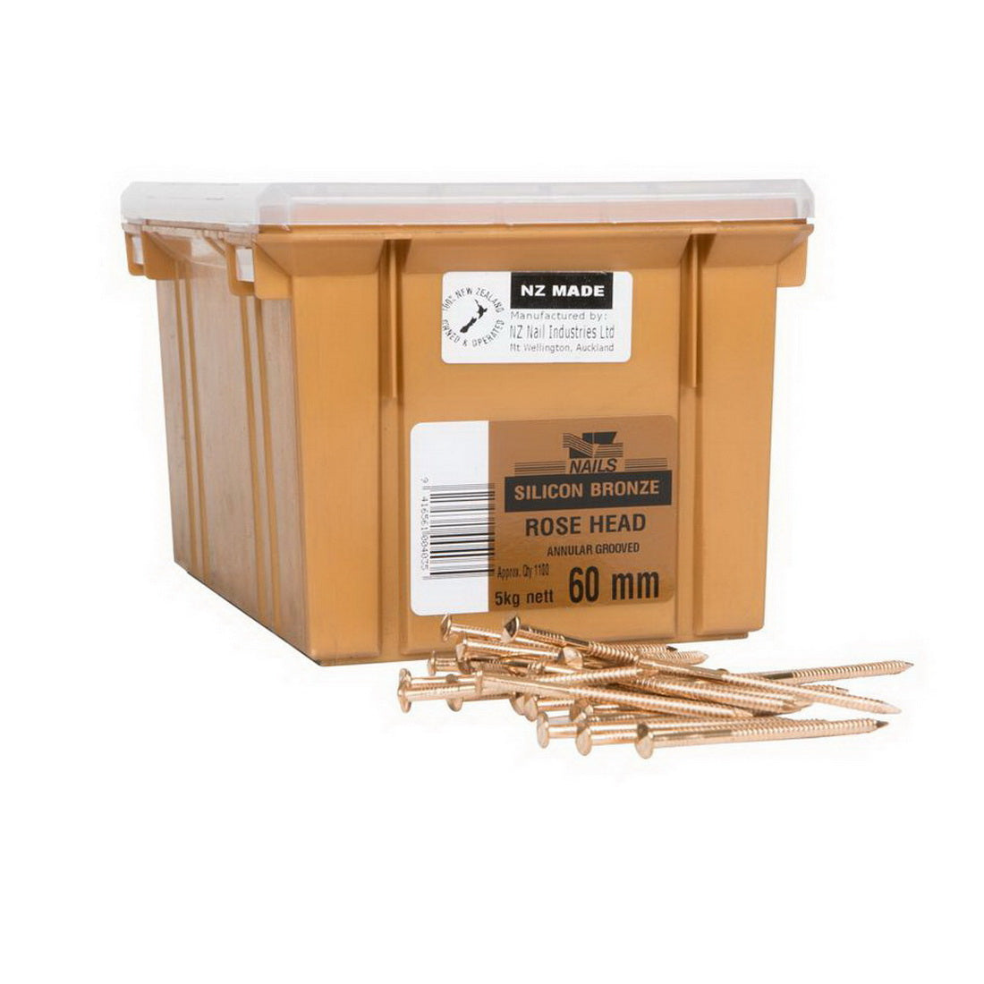 Nail Rose Head Silicon Bronze Annular Grooved 60mm 5kg 060325SRH (6905495650456)