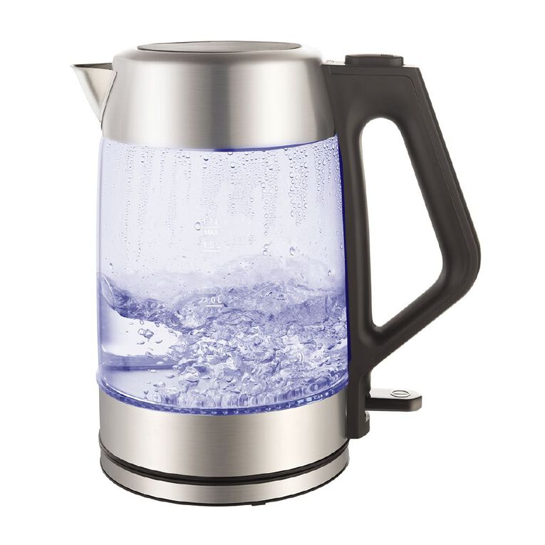 Kitchen Glass Kettle With Stainless Steel Trim