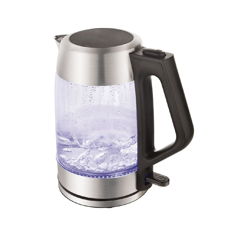 Kitchen Glass Kettle With Stainless Steel Trim