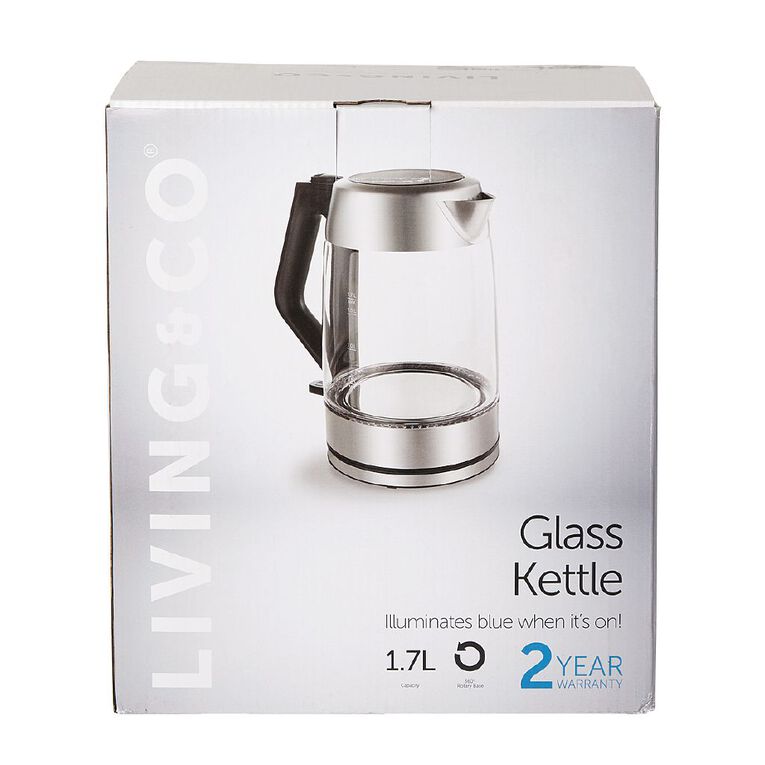 Kitchen Glass Kettle With Stainless Steel Trim