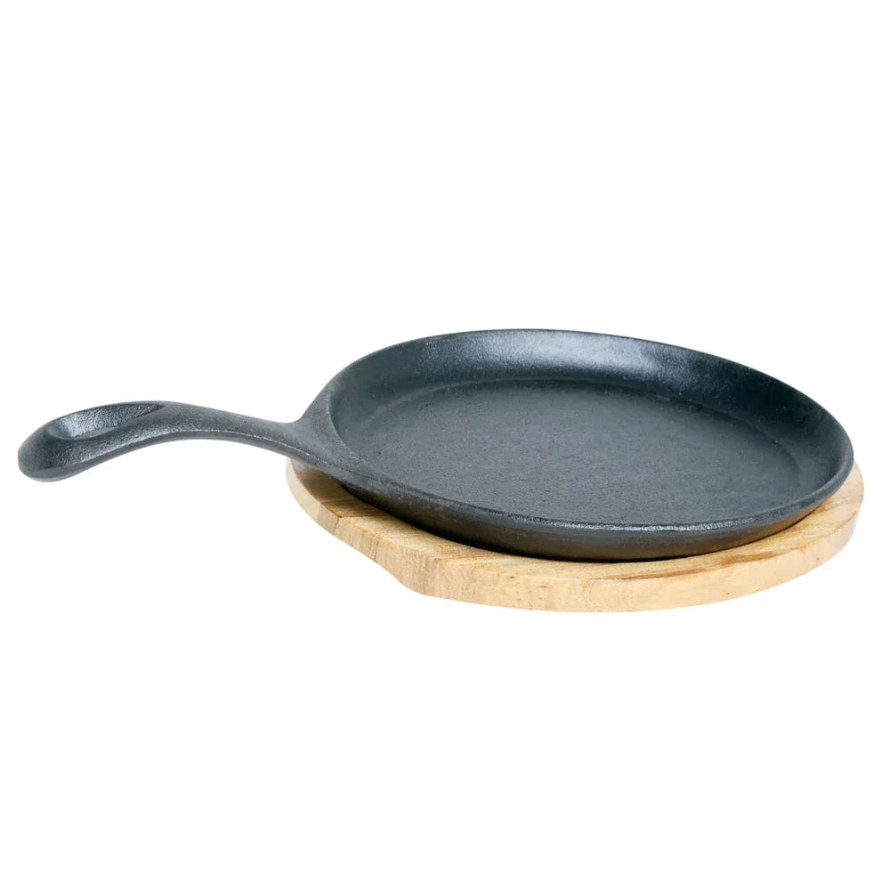 Kitchen - Simon Gault Pre-Seasoned Cast Iron Steak Griddle Frypan & Wood Tray ($70.00 now)