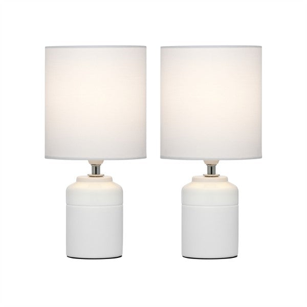 Verve Design White Asher Table Lamps - 2 Pack (Includes Bulbs) (6025061761176)
