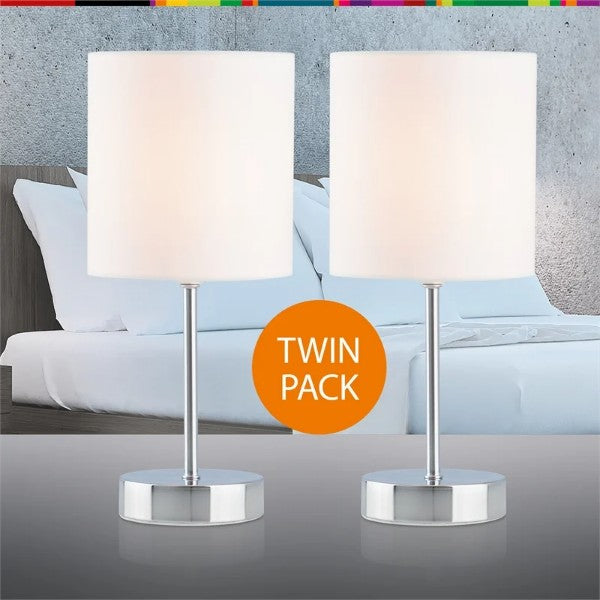 Verve Design White Mia Touch Table Lamp - 2 Pack (Includes Bulbs) (6025054519448)