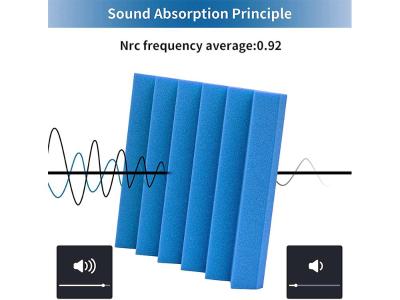 Tech Acoustic Foam Soundproofing Sound Studio Foam Tiles (6x Blue/6x Black)