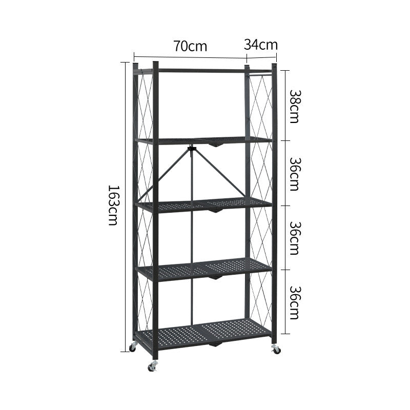 Home 4-Tier Folding Shelf Black