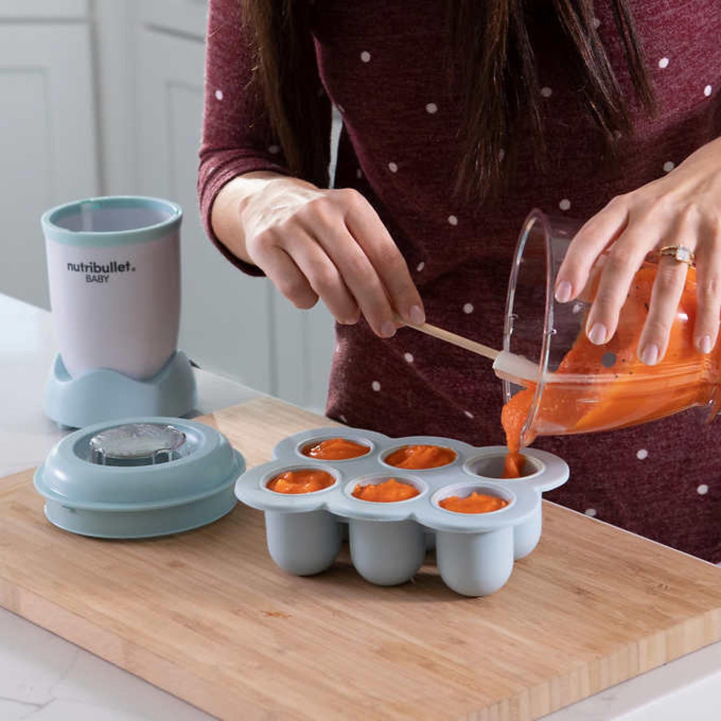 Baby Bullet White/Blue - (Great for blending baby food, veges, soft fruits) (6142277877912)