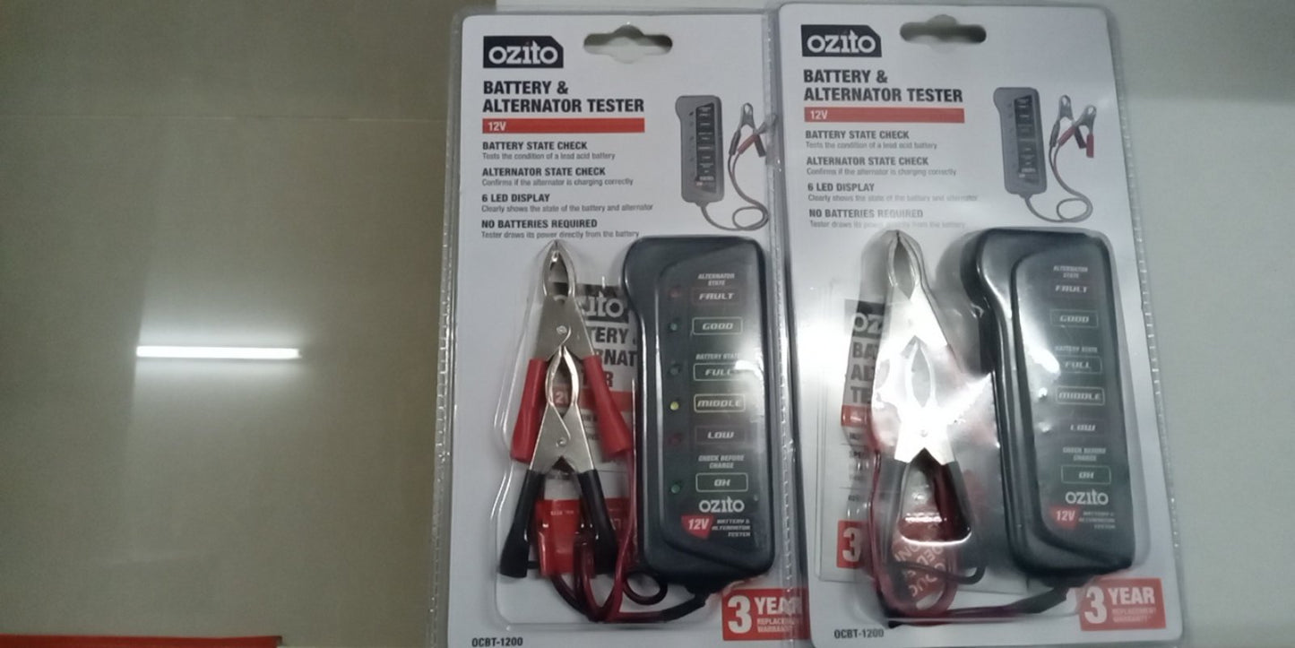 Automotive Ozito 12V Battery & Alternator Tester