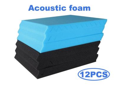 Tech Acoustic Foam Soundproofing Sound Studio Foam Tiles (6x Blue/6x Black)