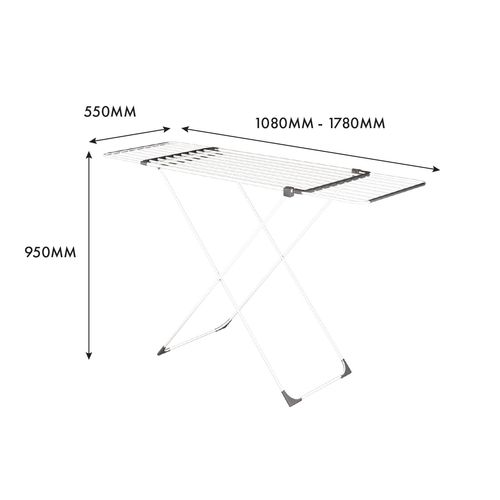 Laundry Practa 18m White & Grey Extendable Clothes Airer