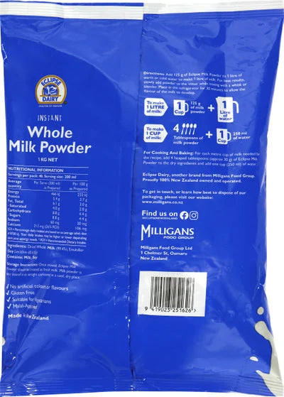 Eclipse Premium Instant Whole Milk Powder 1kg