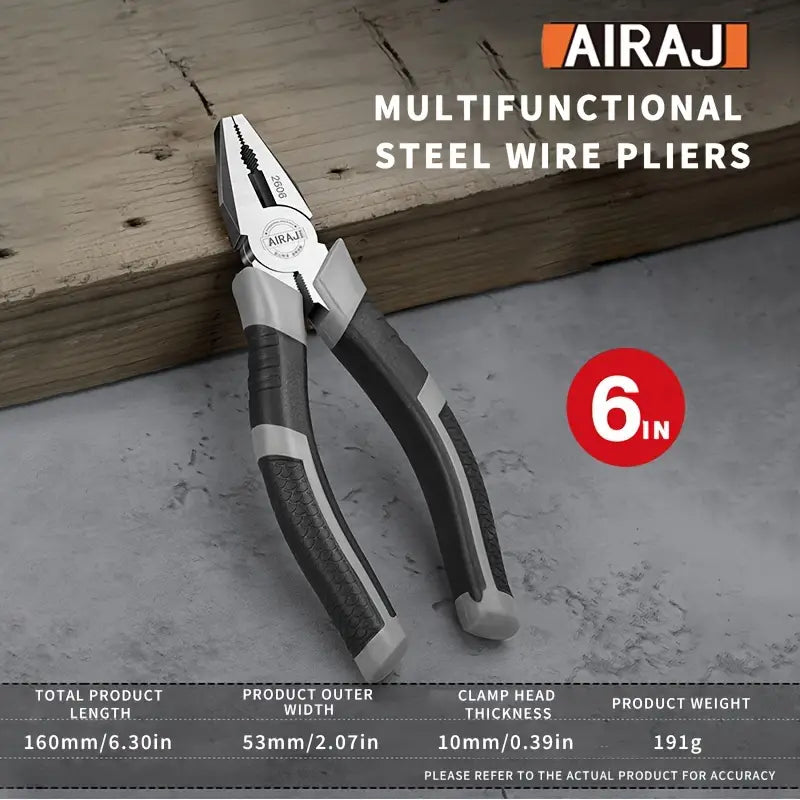 Tools AIRAJ 6in Multifunctional Alloy Needle-Nose Pliers & Heavy Duty Wire Stripping Pliers