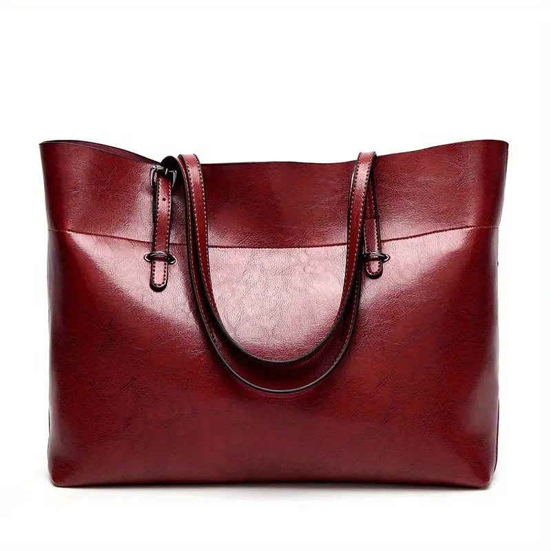 Bags Handbag Tote Leather Soft Retro Designer Burgundy color