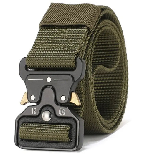 Mens FRALU Belt Men's Outdoor Hunting Metal Tactical Belt GREEN