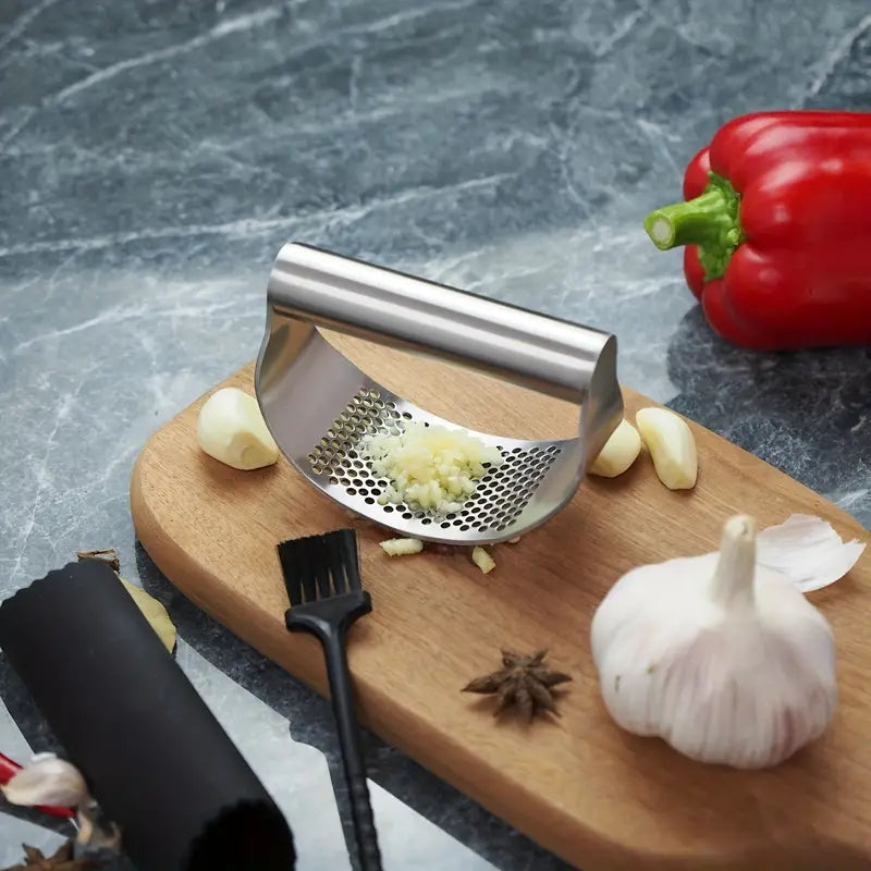 Kitchen 1pc Stainless Steel Garlic Press