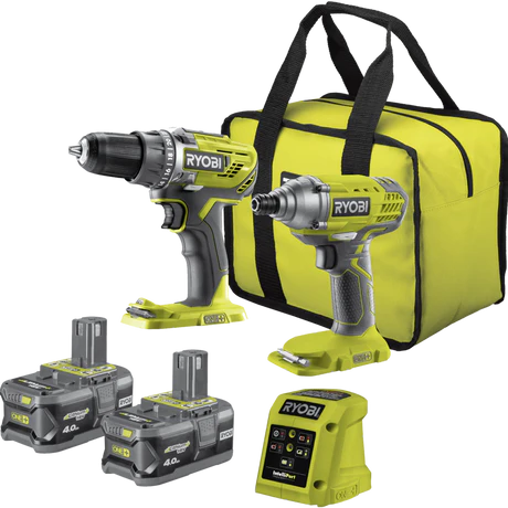 Tools Ryobi 18V ONE+ 4.0AH 2 PIECE DRILL DRIVER KIT