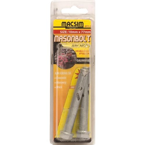 Fastenings Macsim Fasteners 10 x 77mm Galvanised Sleeve Anchor - 2 Pack