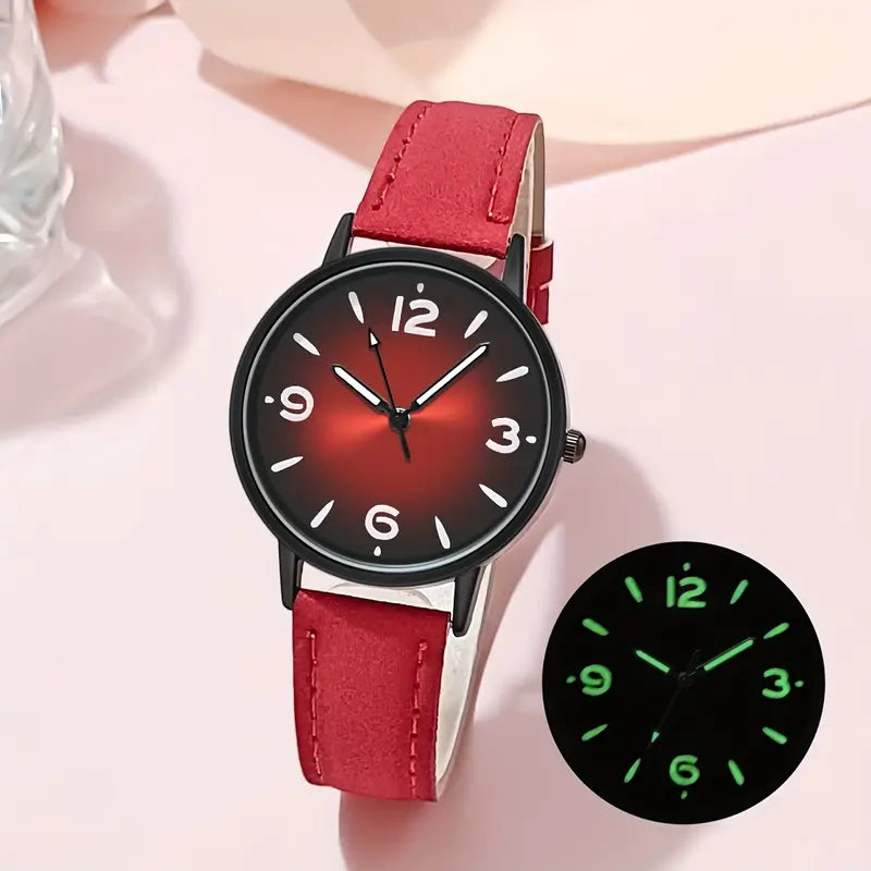 Ladies Fashionable Womens Quartz Watch RED