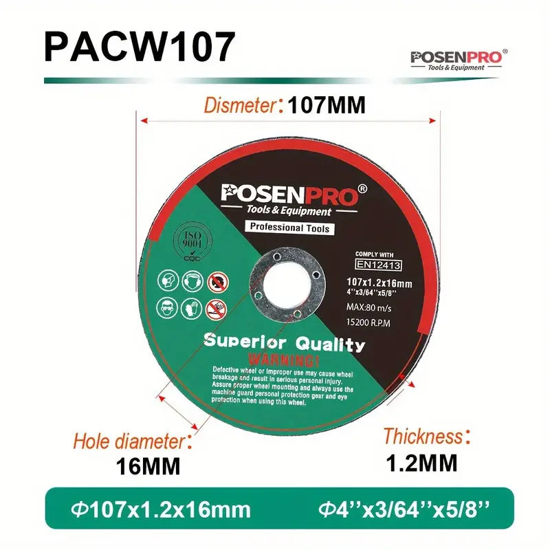 Tools Cutting Disc 4-Inch For Metal Cutting 107x1.2x16mm