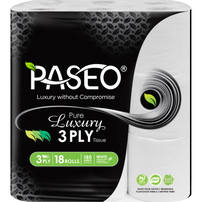 Bathroom Paseo Pure Luxury 3 Ply Toilet Tissue 18pk