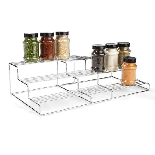 Kitchen Chrome Extendable 3 Tier Shelf