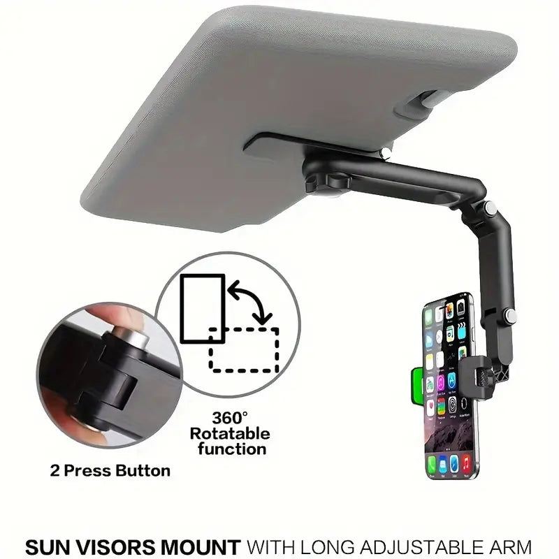 Tech Rotating Sun Visor Cellphone Car Holder Universal