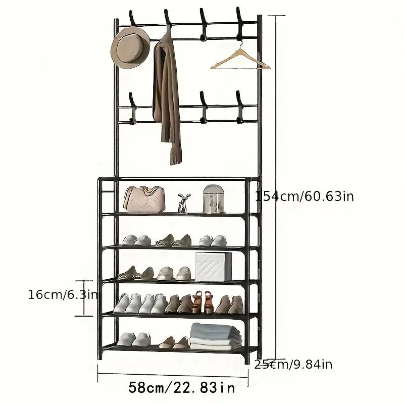 Shelving 5 Layer 58.42cm Carbon Steel Coat Rack