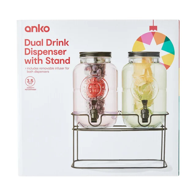 Dual Drink Dispenser with Stand