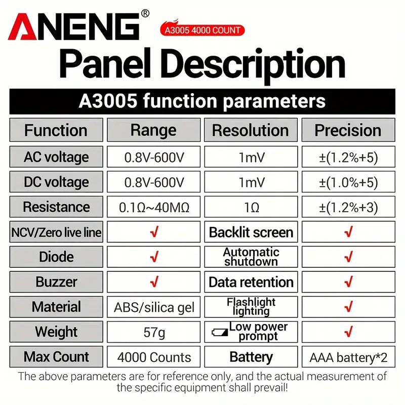 Electrical A3005 Digital Multimeter Pen Type