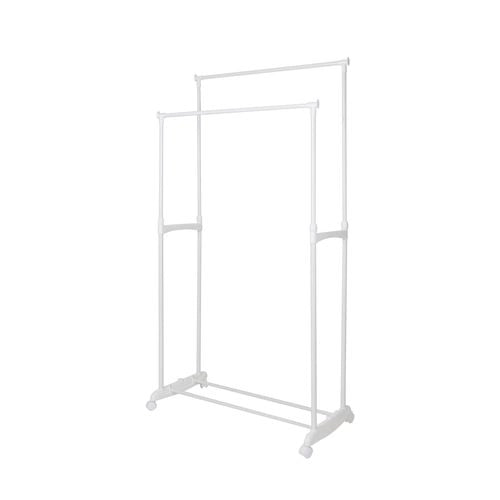 Bedroom All Set Double Extendable White Garment Rack