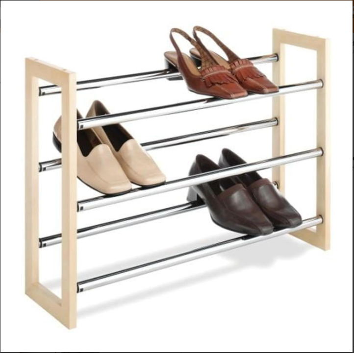 Bedroom Whitmor Shoe Rack H: 457mm, W: 178mm, D: 635mm Chrome