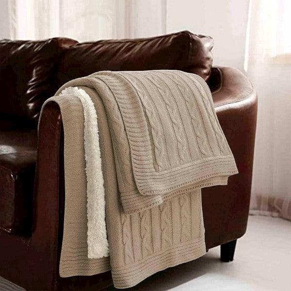 Home Cuddledown Sherpa Throw Taupe